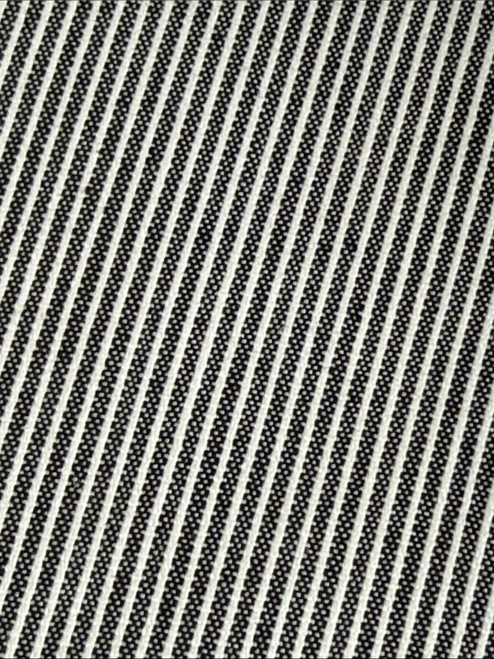 Vintage Black White Ribbed Pinstripe Fabric 1 Yard x 64” Wide Textured Woven